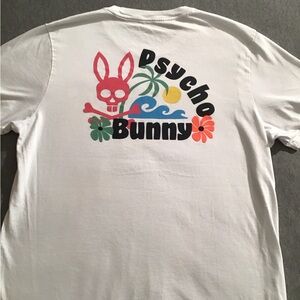 Fashion Tee Psycho Bunny Back Graphic White Size 7